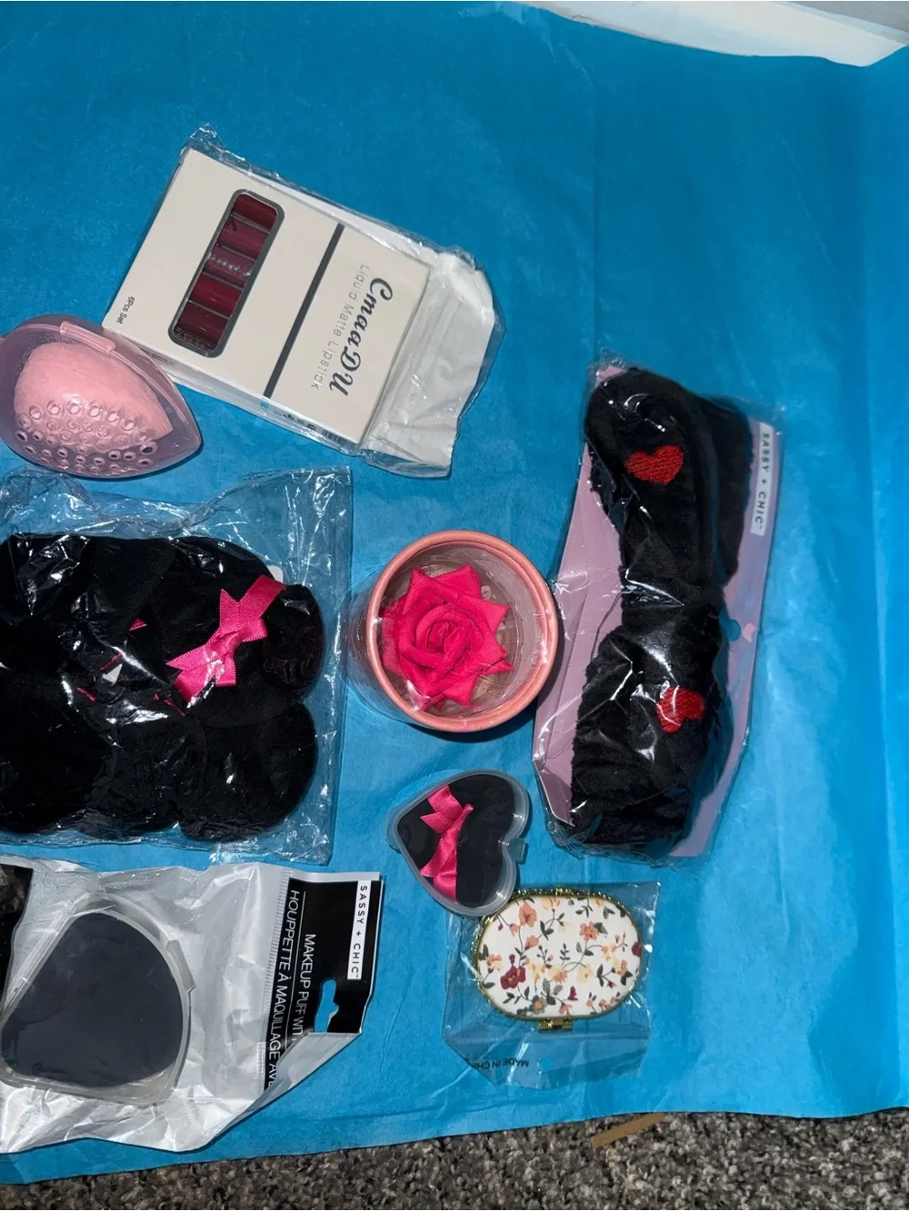 Women Accessories Black & Pink Makeup Accessory Set